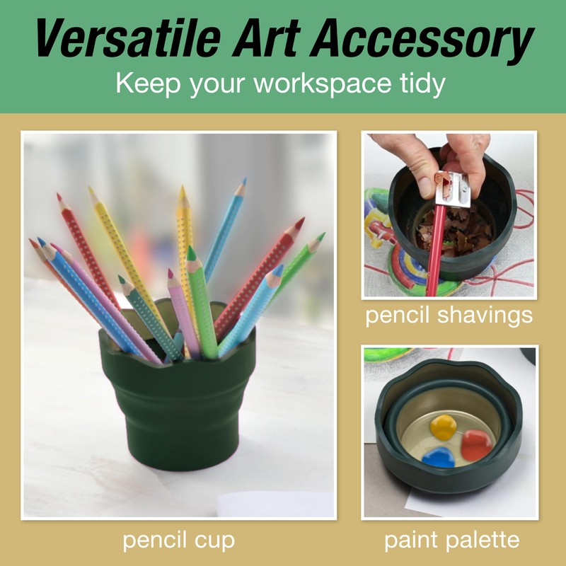 Faber-Castell Clic & Go Artist Water Cup - Dark Green,