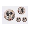4 x 'Pug with Flowers' Temporary Tattoos - Water Resistant,