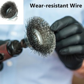 ROZZLOOM 2 Inch Abrasive Wire Brush for Drill - Wire Cup Brush Set with 1/4 Inch Hex Shank - High Carbon Steel Crimped Wire Brush for Cleaning,Rust,Deburring,Removing Paint-2pcs