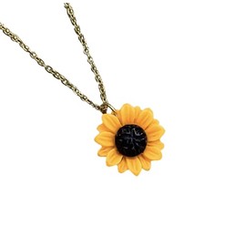 Gold Sunflower Pendant Necklace Resin Miss Fit Boutique