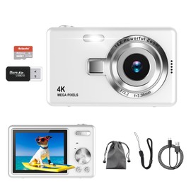 4K Digital Camera, Acbaeta Autofocus 50MP Vlogging Camera with 32G SD Card, 16X Zoom, Flash, Anti-Shake, Compact Portable Small Point and Shoot Digital Camera for Kids Student Teen Adult Beginner