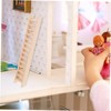 ORFOFE Miniature Ladder Wooden Tiny Ladder 1/12 Scale Mini House