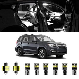 8pcs Forester Interior LED Lights Kit Super Bright LED Map Dome Light Bulbs for 2014 2015 2016 2017 2018 2019 2020 Subaru Forester All Models