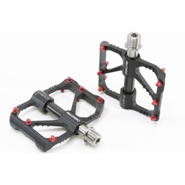 MicrOHERO Ultra Lightweight 185g Titanium Alloy Shaft 3 Shield Bearing Compact Pedal PD-R87CTi Carbon Black/Red
