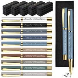 PerKoop 20 Sets Thank You Gifts Inspirational Ballpoint Pens with Gift Boxes Motivational Quote Pen Bulk Appreciation Gifts for Employee Team Teacher Coworker Nurse Gifts(Modern Colors,May You)