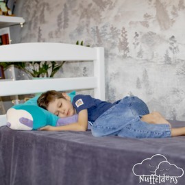 Nuffeldöns Cuddly Toy Neck Pillow, Nursing Pillow, Pregnancy Pillow, Sloth Pillow for Children, Stuffed Toy, Very Soft and Fluffy (Turquoise, 55)