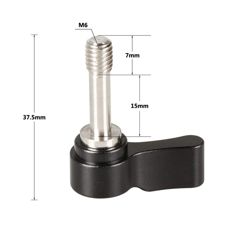 CAMVATE M6 Ratchet Wingnut Assembly Knob Black (A Pair) -