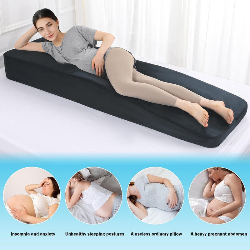ROYALAY Pregnancy Pillow for Stomach Sleepers with Hole, 70in Full