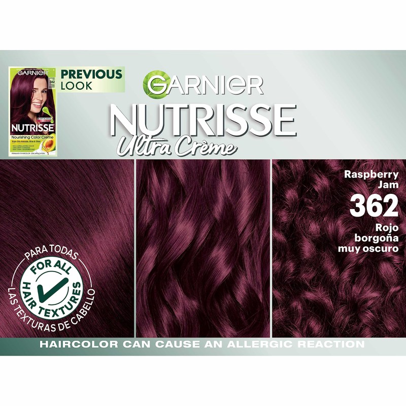 Garnier Hair Color Nutrisse Nourishing Creme, 362 Darkest Berry Burgundy