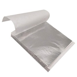 100 Sheets Silver Leaf Sheets,Gold Paper Multipurpose,Silver Foil Sheets Kit (8 x 8.5 cm),for Foil Art,Gilding Paintings Arts Crafts Nail Picture Frames,DIY Projects,Furniture Decoration,Home Walls