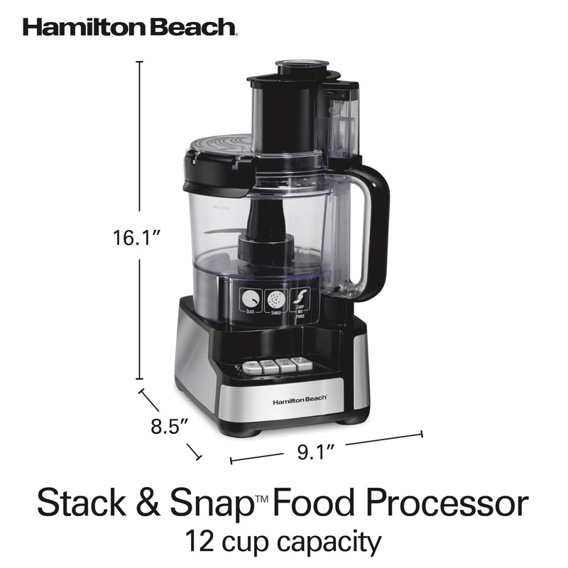 Hamilton Beach Stack & Snap Food Processor and Vegetable Chopper,
