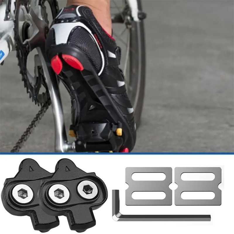 EYVRPAU Bike Bicycle Shoe Plate Set, SPD Compatible Bike Pedal