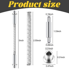 8 Pack Storm Door Hinge Pin Kit, Including 8PCS Aluminum Hinge Pins, 8PCS Bushing Caps, 4PCS Steel Springs, Hardware Kit Storm Door Replacement Parts with Hinges for Croft Doors or Other Storms Doors