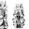 Home Decor Classic Black & Whit Carved Candle Gift for