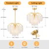 LumFurn 6-Lights Gold Chandeliers, Modern 3-Tier Pendant Light Fixture for