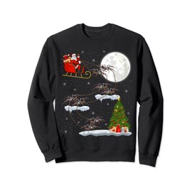 Funny Xmas Lighting Tree Santa Riding Tarantula Christmas Sweatshirt