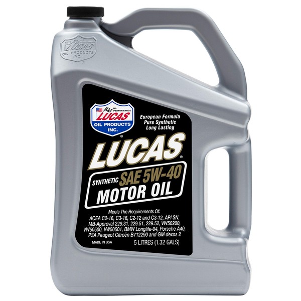 Lucas Oil Synthetic SAE 5W-40 European Motor Oil 5 Liters
