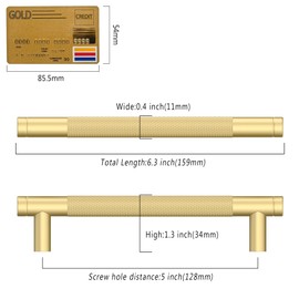 Coinkoly 10 Pack 5"(128mm) Gold Cabinet Pulls Knurled Kitchen Cabinet Handles Drawer Pulls Cupboard Hardware for Cabinets