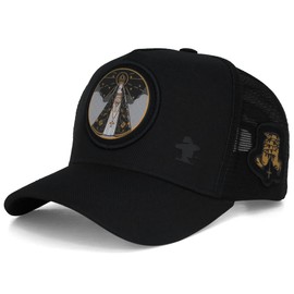 Sacudido's | Trucker Cap Our Lady of The Immaculate Conception Aparecida - Snapback Hats, Adjustable, Unisex, Faith, Black, One Size