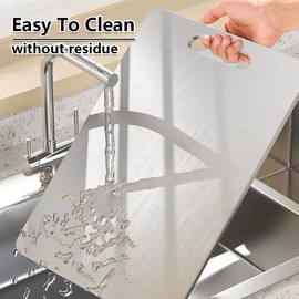 Titanium Chopping Board, Titanium Cutting Board, Multifunction Double-Sided Food Grade Stainless Steel Cutting Board, Titanium Chopping Boards for Kitchen (30 x 20 cm)