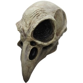 Ghoulish Productions Crow Skull Mask, Crow Mask Costume. Beige Full Head Skull Mask. Full Face. Skulls Line. Adult Mask. One Size Latex Mask