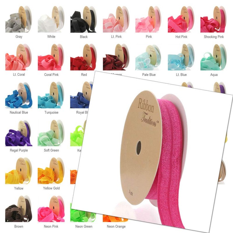 5/8" Fold Over Elastic White 3 Yard