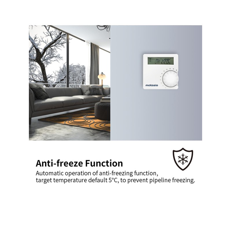 Matosio TH611 Digital Programmable Wireless Thermostat Heater with Receiver, Boiler