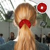 Pack of 4 Hair Bobbles Red Scrunchies Velvet Large Hair