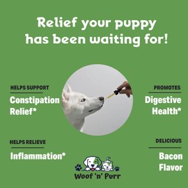 Dog Constipation Relief - Constipation Relief for Dogs - Stool Softener for Dogs - Dog Stool Softener - Dog Laxative for Constipation - Dog Laxative - Laxative for Dogs - 1 fl oz - Bacon Flavor