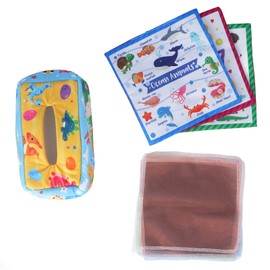 Baby Tissue Box Sensory Soothing Promote Growth Colorful Plush Toy with Sound Paper for 0 to 3 Years