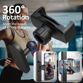 FungSun Gym Phone Holder 360°Adjustable Magnetic Phone Holder Gym Magnetic Phone Mount for Gym Compatible with 4.7-6.5" Smartphones
