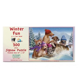 SUNSOUT INC - Winter Fun - 300 pc Jigsaw Puzzle by Artist: Tom Wood - Finished Size 18" x 24" - MPN# 28695