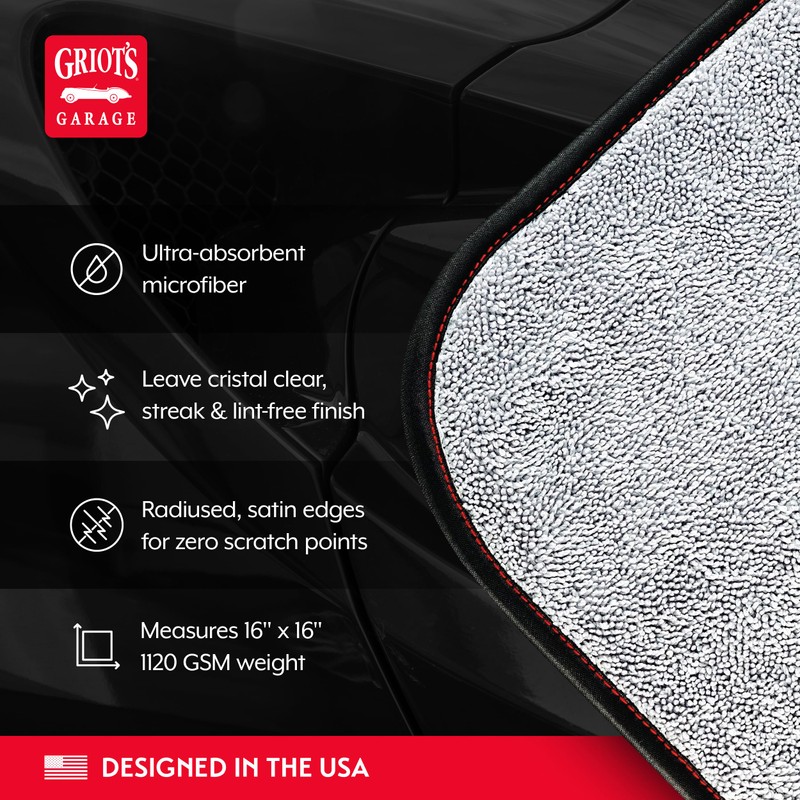 Griot's Garage PFM Terry Towel, Microfibre Towel, Cleaning, Drying and