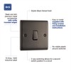 BG Electrical NBN12-01 Single Light Switch, Black Nickel, 2-Way, 16AX