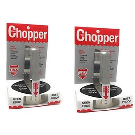 2 Set Kwik-kut Kwik Kut Plain Edge Manual Food Chopper, Stainless Steel Blade, 2.875-Inch Diameter x 3-Inches Tall, Made in The USA, A, Silver