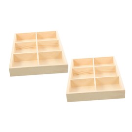 Outanaya 6Grid Wooden Organizer Box with Compartments Elegant Divided Storage for Arts Crafts Jewelry and Items Minimalist Design for Neat and Tidy Spaces