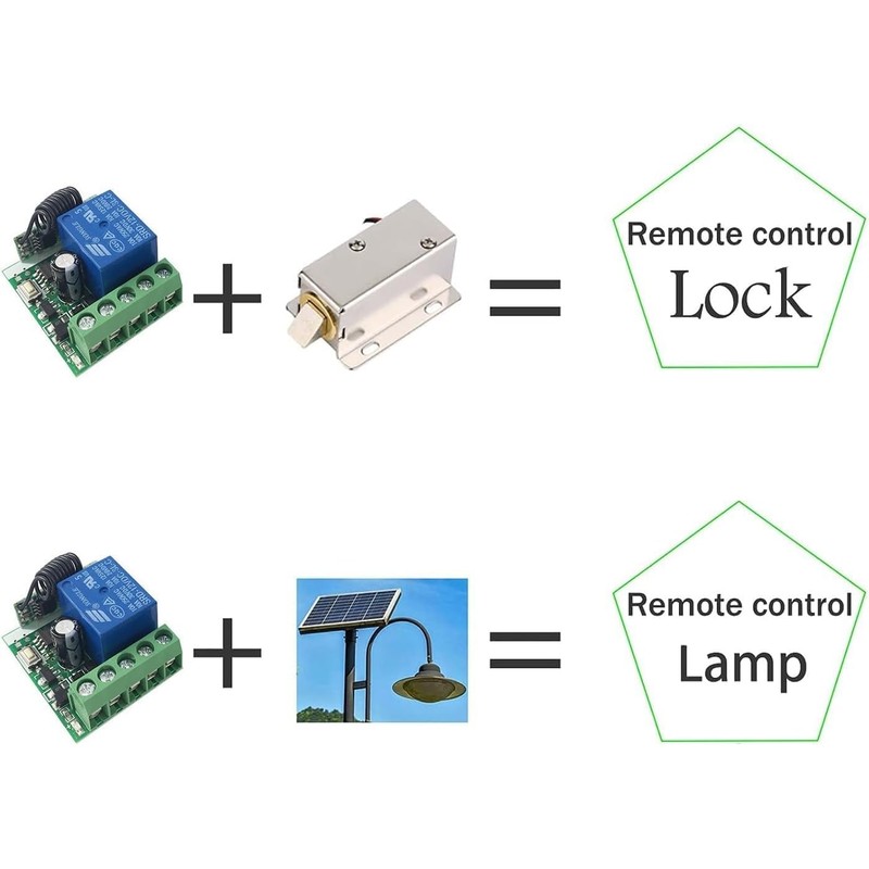QIACHIP 433Mhz RF Remote Control Relay Switch DC 5V 12V