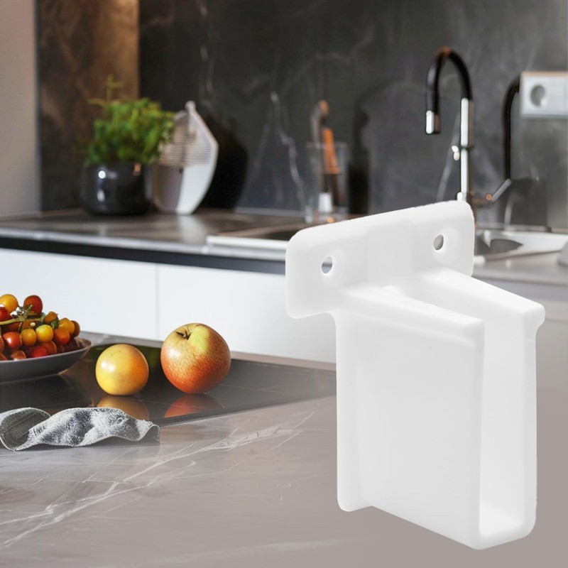 QWORK 12 Pack Wire Shelf End Bracket, White Plastic Closet