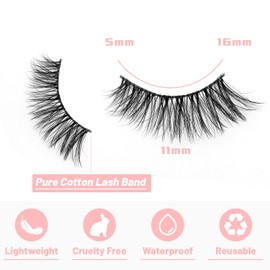 Azenlo False Eyelashes 20 Pairs Wispy Lashes Faux Mink Lashes 14mm 3D Fluffy Cat Eye Lashes （style 20-065)
