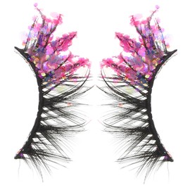 FRCOLOR 2pcs Wispy Lashes Look False Eyelashes Luminous Makeup Lash Extensions