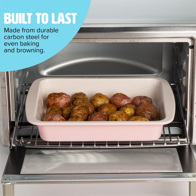 Tasty Nonstick Toaster Oven Baking Set Includes Cake Pan, Oven