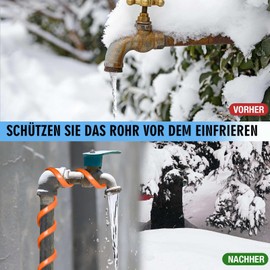 heninhill Frostschutz Heizkabel mit Thermostat 2M, Selbstregelndes Heizband Begleitheizung für Wasserleitung Pflanzen Dachrinnen