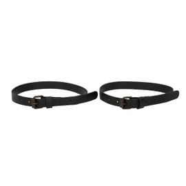 Gusti Mathias Leather Straps 40 cm Set of 2 Buckle Straps Tensioning Straps Buckle Short Leather Strap Attachment Pack of 2 Black, black