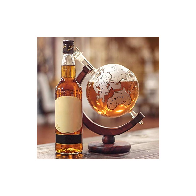 Mixology Vintage Globe Decanter Silver Plane