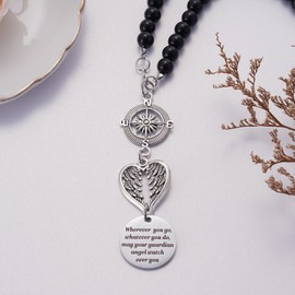 Guardian Angel Rearview Mirror Charm, Wherever You Go Whatever You Do May Your Guardian Angel Watch Over You, New Driver Gift, Car Decor, Hanging Angel Ornament for Car Mirror