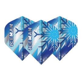 RED DRAGON Professional Player Gerwyn Price Iceman Hardcore Premium Standard Extra Thick - 100 micron Dart Flights 3 Sets Per Pack (9 Dart Flights in total)