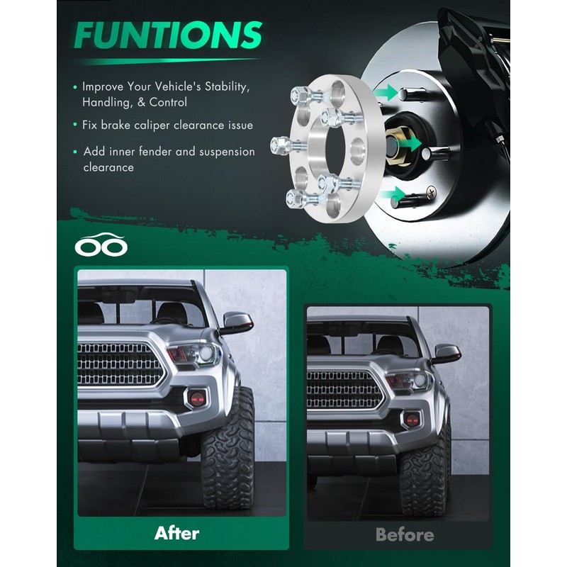 SCITOO 2Pcs 5x5 to 5x4.75 Wheel Adapters 1 inch Thread