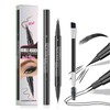Microblading Eyebrow Pencil, Waterproof Eyebrow Pencil with Brush - Microblading