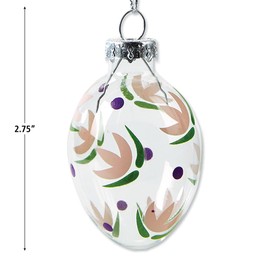 CURRENT Handpainted Glass Easter Egg Ornaments - Set of 12 (6 Designs, 2 of Each), 1-3/8" x 2" Ornaments, Easter Decor