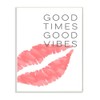 Stupell Industries Times Good Vibes Lip Print Wall Plaque, 13